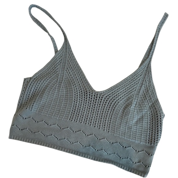 House of Harlow 1960 X Revolve Dusty Blue Crochet Maxi Skirt Set NWOT - Picture 4 of 9